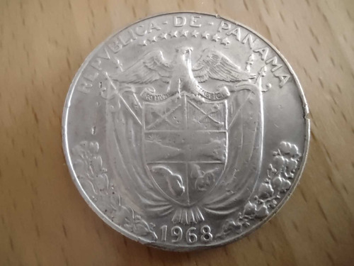 Moneda De Panamá De 1/2 Balboa De Plata (0,400) #km12a.1 