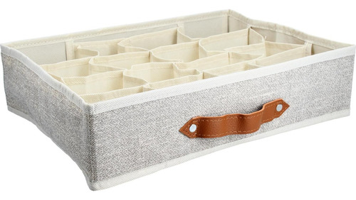 Organizador Medias 16 Espacios 35x27x9 Beige