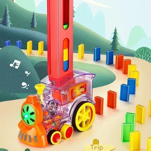 Tren Dominó Para Niños, Juego De Bloques De Construcción