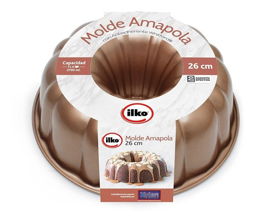 Imagen 2 de 3 de Ilko Molde Amapola 26 Cm Antiadherente Cobre