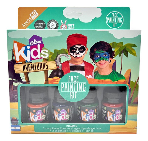 Glow Kids Kit Maquillaje Al Agua Artísitico - Aventuras