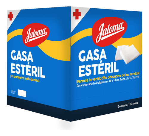 Gasa Estéril 10x10 Jaloma Caja Con 100 Sobres