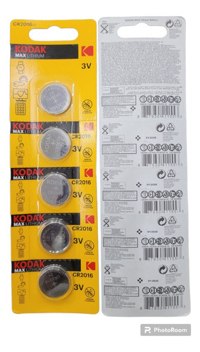 5 X Cr2016 Kodak  Para Relojes Alarmas Sensores Luces Led 