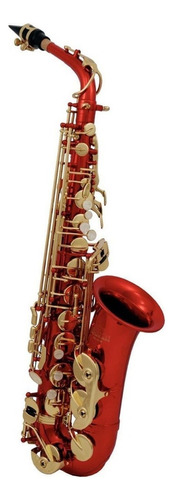 Roy Benson As-202r Saxofón Alto Rojo Laqueado Latón F# Agudo