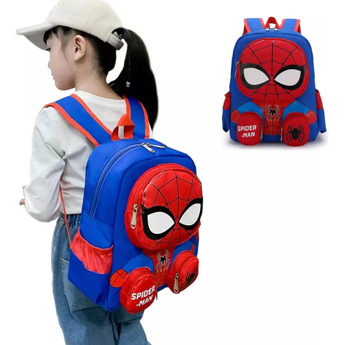 Mochila Spider Man 3d Escolar Primaria Kinder Impermeable
