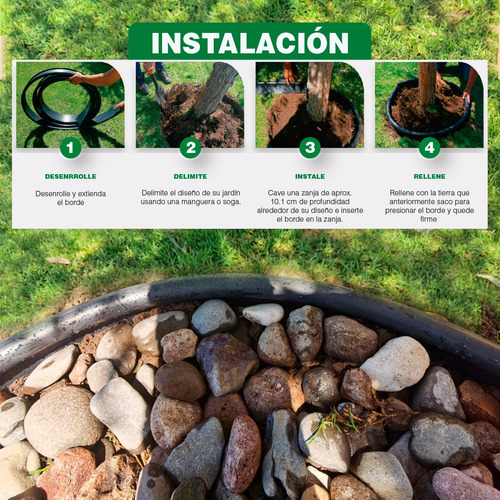 Imagen 10 de 10 de Borde Delimitador Grueso Para Cesped Para Jardin 54m