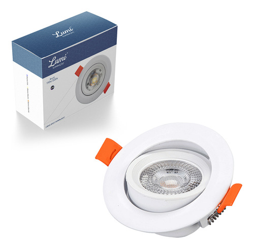 Kit 10 Luminária Spot Led 5w Dicróica Direcionável Redondo Bivolt Branco Neutro