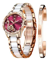 Comprar Olevs Mujer Relojes Mecánicos Automáticos Rosa Dorado 64gfd