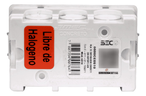 Caja Derivación Libre De Halógenos 10 Salidas 100x60x50mm