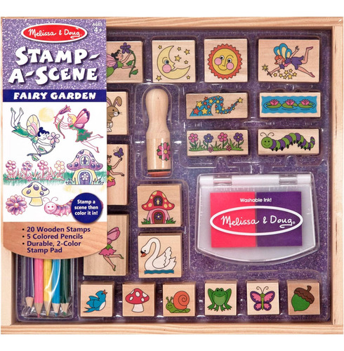 Melissa & Doug Estampa Una Escena Juego De Sellos De Madera: