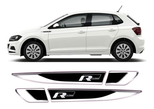 Emblema Resinado R Line  Lateral Volkswagen Vw Polo Virtus 