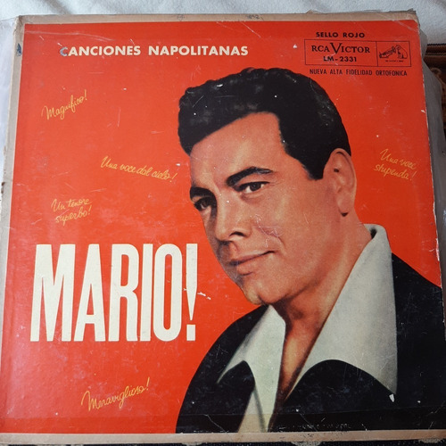 Vinilo Mario Lanza Canciones Napolitanas M1