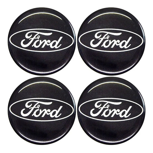 Emblema Resinado Centro Calota Ford Black Piano Fiesta Ka