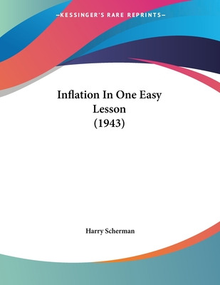 Libro Inflation In One Easy Lesson (1943) - Scherman, Harry
