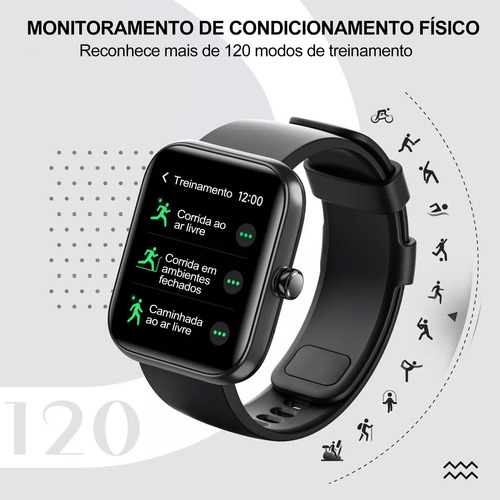 Relógio inteligente Mertto Smartwatch Alexa Bluetooth Call 1,83 polegadas Idw25 Mesh Strap Cor preta Ip68