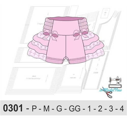 Molde Digital - Modelagem De Short Com Babado