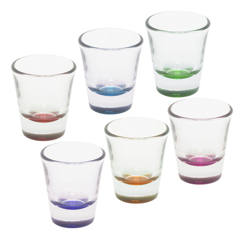 Set 6 Vasos Shot Tequila Cortos Vidrio Color Transparente