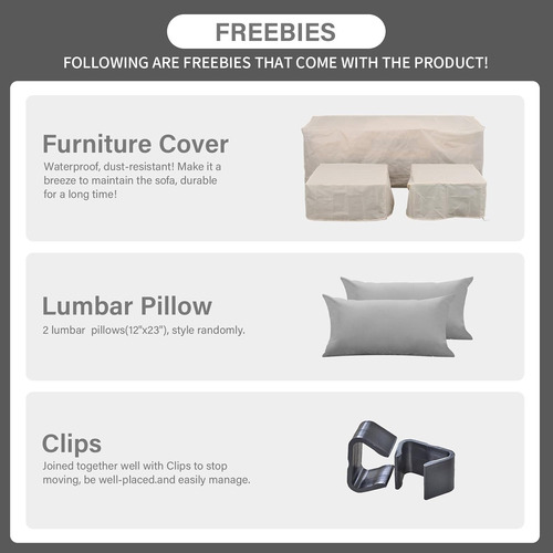 Juego De Muebles Sofa De Rattan Exterior Patio Negro 7 Pz Gris