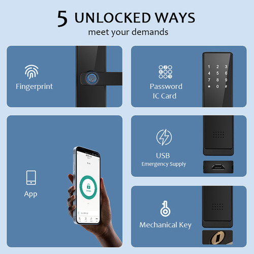 Intelligent Door Lock Smart Wifi 30-100mm Lock Bedroom Door