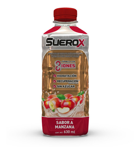 Imagen 3 de 8 de Pack Suerox 06 Bebidas Hidratantes Manzana 630ml C/u