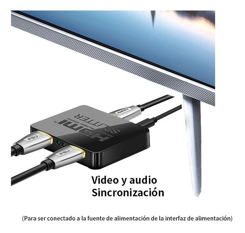 Imagen 4 de 6 de Divisor Hdmi, Amplificador 1x2 Para 2 Televisores/monitores