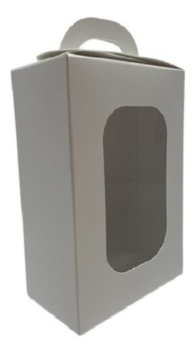 25 Cajas Blanca Con Ventana De Acetato Con Asa 11x6.4x16cms