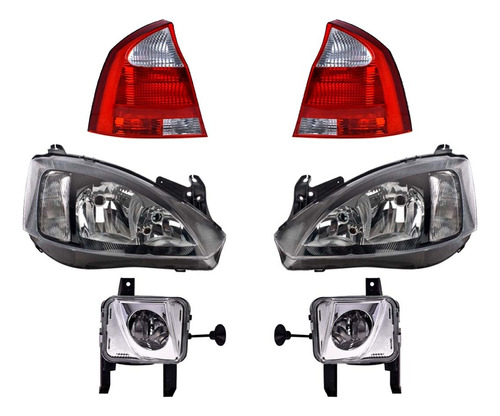 Neblineros + Calaveras + Faros Depo Corsa 2003-2008