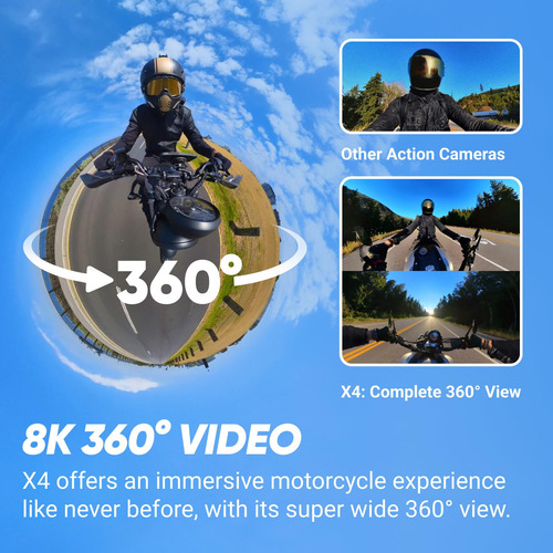 Paquete De Manillar De Motocicleta Action Camera Insta360 X4