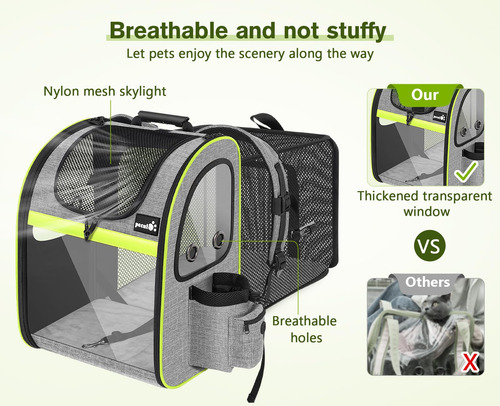 Mochila Extensible Con Malla Transpirable Para Mascotas Hast