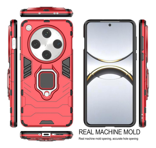 Funda Uso Rudo Carcasa Para Oppo Find X8 Pro 5g +mica Rojo Oppo Find X8 Pro 5g