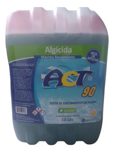 Algicida Líquido Para Alberca 10 Lts Act 90