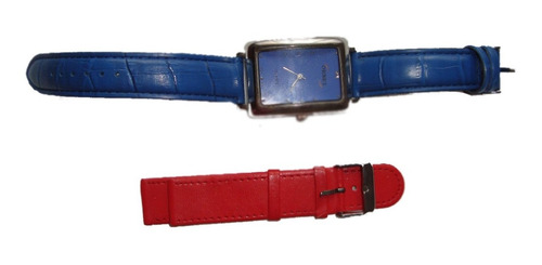 Orient Reloj Dama Malla Azul Y Repuesto Rojo Envio Gratis!