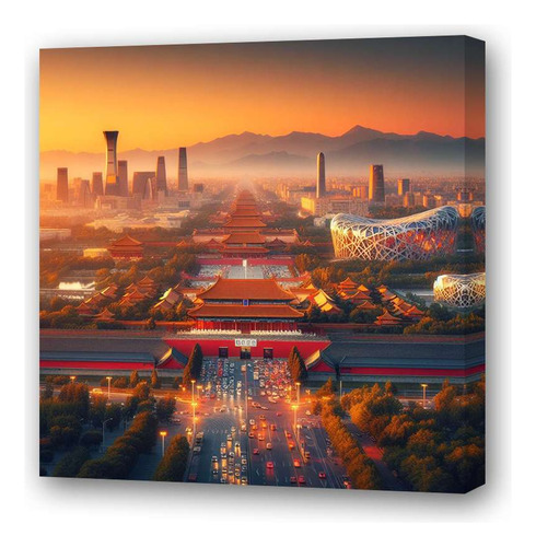 Cuadro 30x30cm Beijing Capital Cultural Política China M3