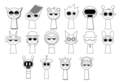 Kit Para Colorear Digital - Sprunki | 16 Imágenes Únicas