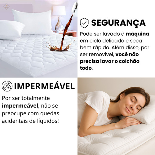 Capa De Colchão Casal Com Elástico | Impermeável, Lavável E Antialérgica