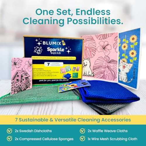 Kit De Limpieza Ecológico Con Paños Y Esponjas Biodegradable