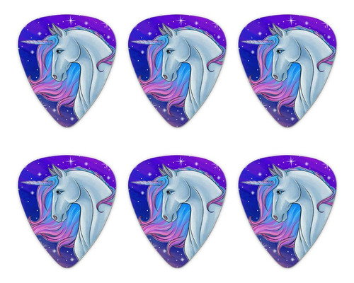 Unicornio Rosa Purpura Azul Novedad Pua Guitarra Calibre 6