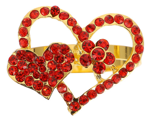 Servilleta Con Hebilla De Anillos Rojos En Forma De Corazón,