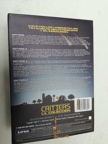 Critters - La Colección - Original - 4 Discos - Dvd