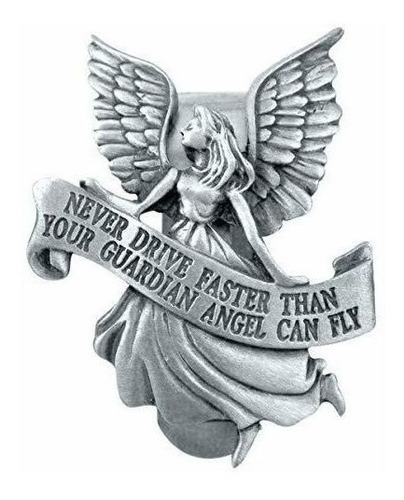 Pewter Never Drive Faster Than Your Angel Visor Clip, 2 PuLG