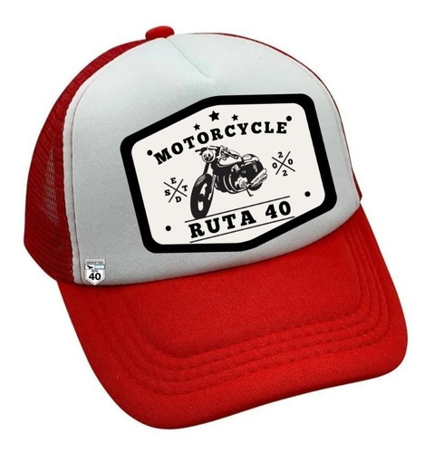Imagen 3 de 6 de Gorra Trucker Motorcycle Cardinal Curva Regulador Doble