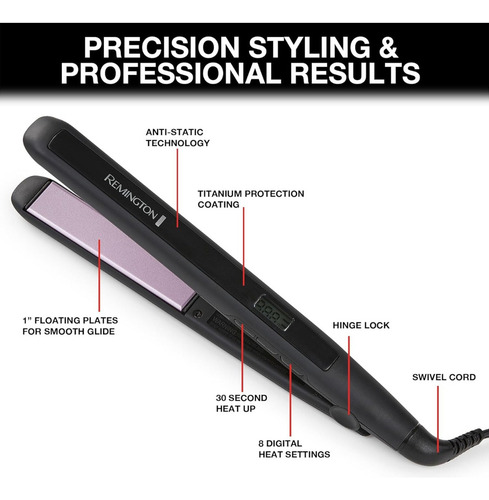 Alaciadora Remington Cabello Liso Sin Frizz Rápido Negro