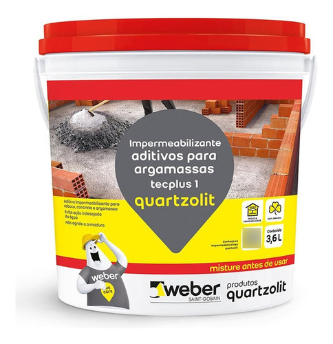 Impermeabilizante Argamassa Concreto Tecplus 3,6l Quartzolit