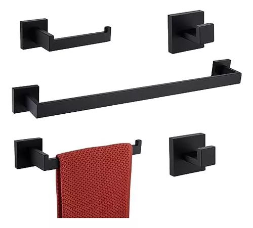  Juego de accesorios de baño de 14 piezas, color negro mate,  juego de accesorios de baño de acero inoxidable, juego de barra de toallas  de baño, toalleros para baño montado en