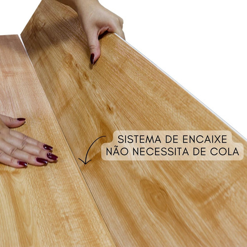 2m2 Piso De Click Mogno Madeira Textura Fácil Instalação