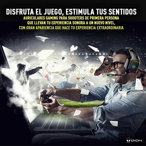 Imagen 5 de 6 de Audífonos Gamer Con Micrófono Y Luz Led Dion A30 Pro Gaming