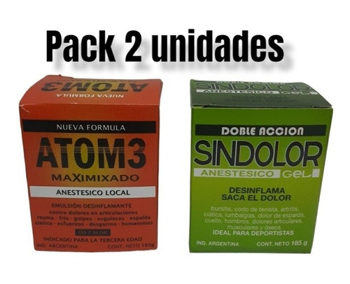 Gel Atom3 Y Gel.sin Dolor  185 Gr C/u.