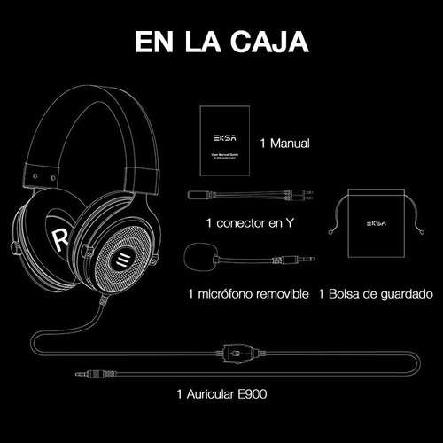Imagen 9 de 10 de Auriculares Gamers Headset Para Pc Eksa E900 Multiplataforma