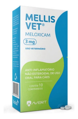 Anti-inflamatório Meloxicam Mellis Vet 3 Mg
