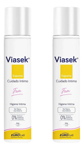 Combo X2 Viasek Fem Espuma Intima 75ml